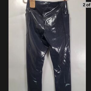 Pink Active/ Victoria's Secret High Waisted Leggings Faux Leather Shiny/XXL